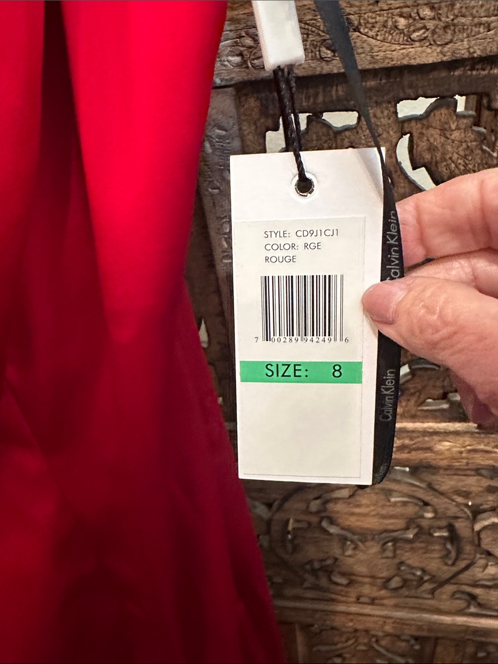 Calvin Klein Red Satin Dress - Picture 2 of 5